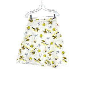 Valerie Stevens Casual Women's White Tropical Palm Trees Beach Print Skirt Sz 4
